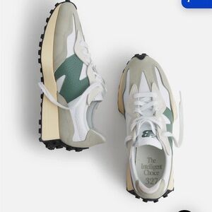 New Balance Green and White Women's Sneakers 327